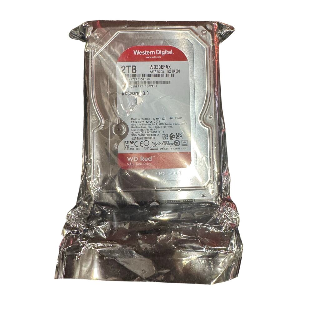 WD Red 2TB NAS Hard Drive WD20EFAX SATA 6Gb/s 3.5” HDD NASware 3.0